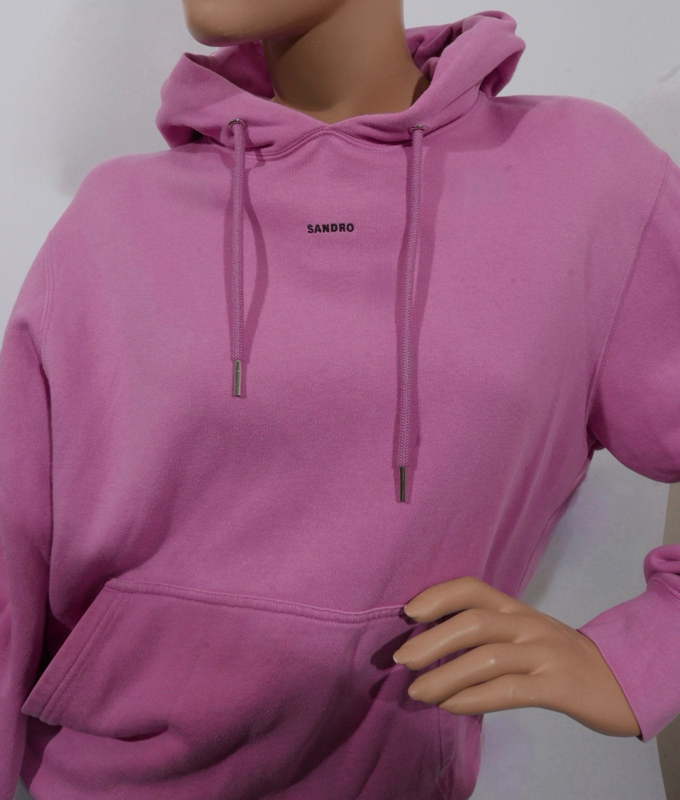 SANDRO roze hoodie met logo maat S, Ophalen of Verzenden, Zo goed als nieuw, Maat 36 (S), Roze