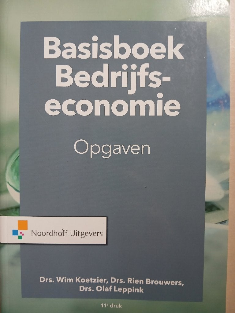 Basisboek Bedrijfseconomie Opgaven 11e druk, Boeken, Ophalen, HBO, Zo goed als nieuw, Gamma