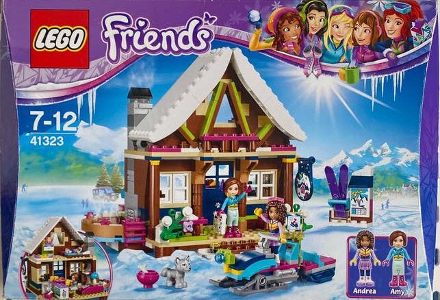 LEGO Friends Ski Chalet 41323 met doos en instructies, Lego, Gebruikt, Geen, Lego
