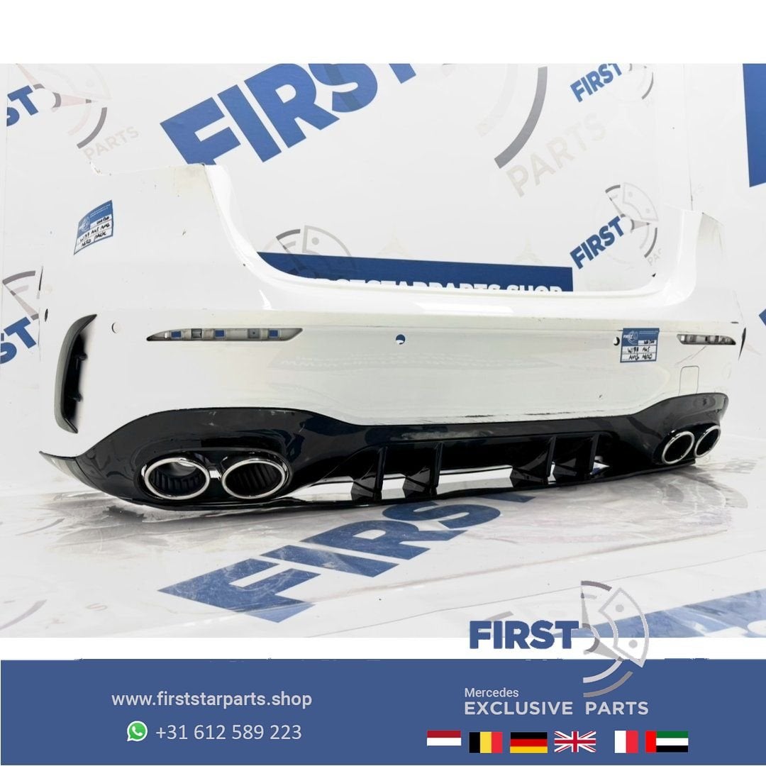 W177 A45s BUMPER A KLASSE 2023 A45 S AMG ACHTERBUMPER ZWART/, Gebruikt, -, Ophalen of Verzenden, Achter