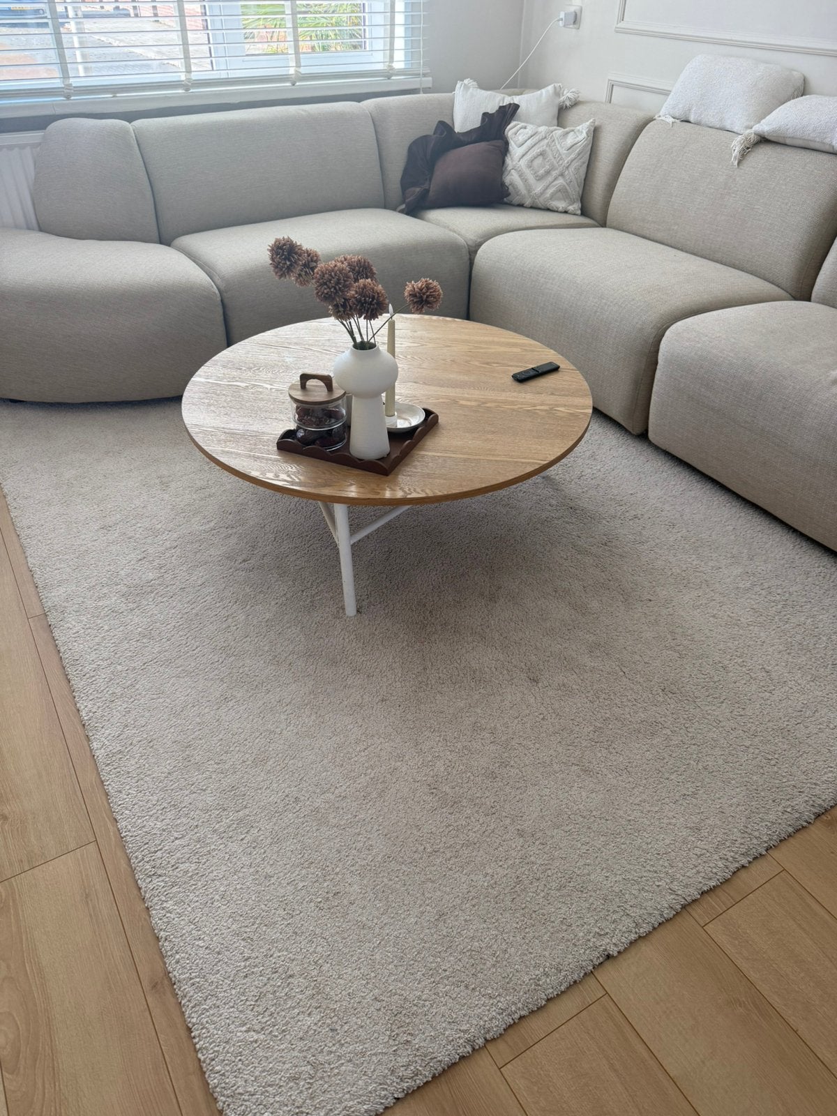 Vloerkleed beige creme (zo snel mogelijk weg!), Ophalen, Gebruikt, Laag polig, Beige