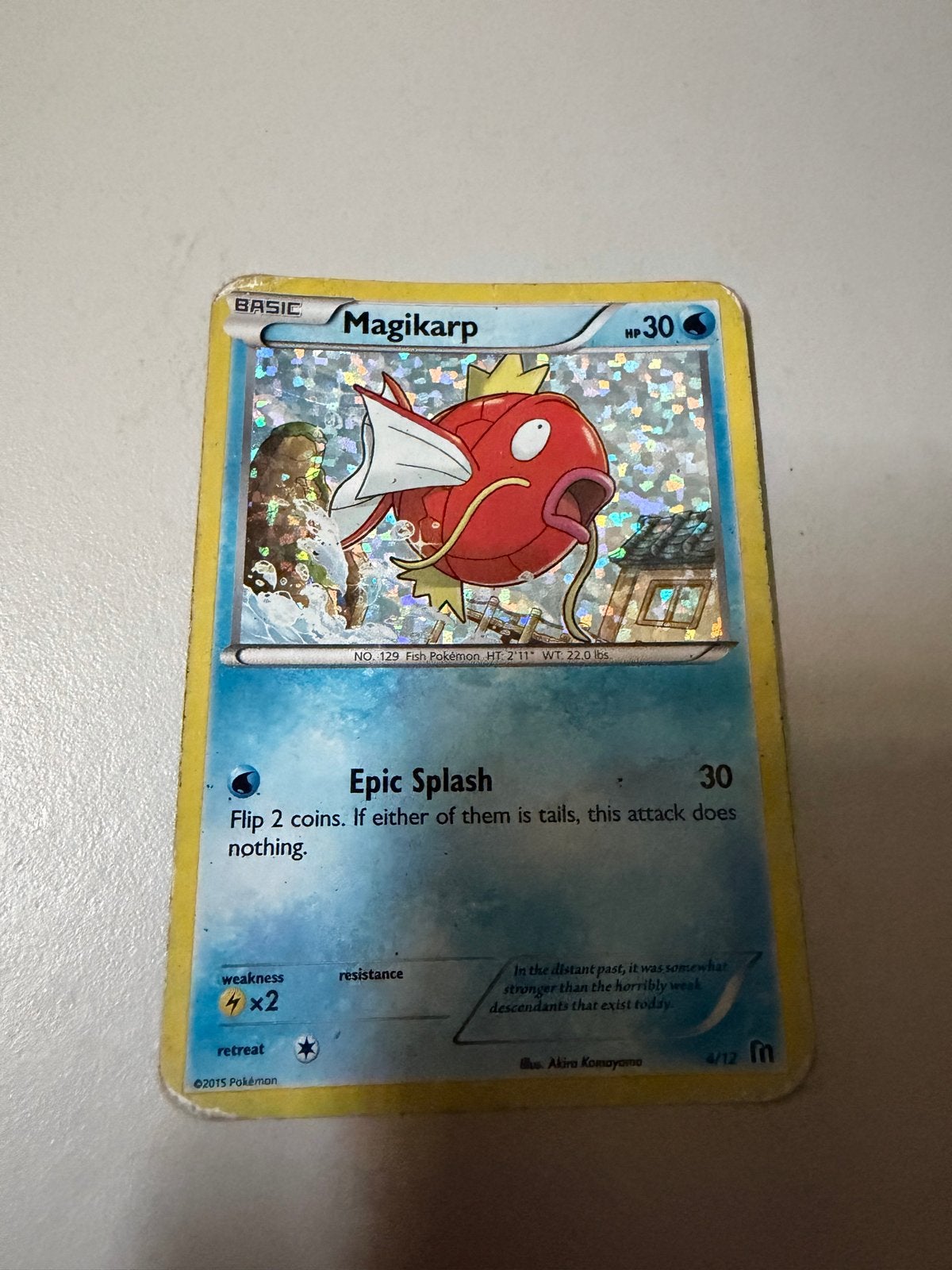 Magikarp #4/12 Pokémon Kaart - Foil, Ophalen of Verzenden, Gebruikt, Losse kaart, Foil