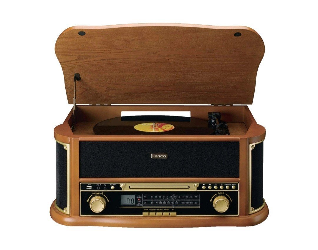 Lenco Platenspeler met Radio en CD-speler - Hout, Ophalen, Overige merken
