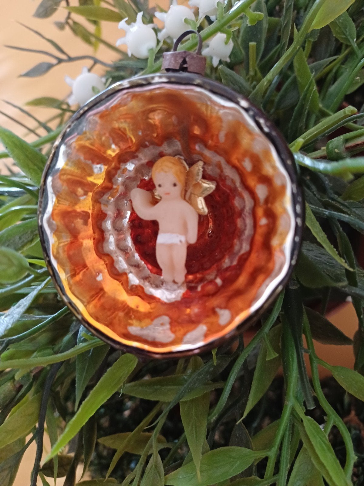 oude kerstbal van glas, Ophalen of Verzenden