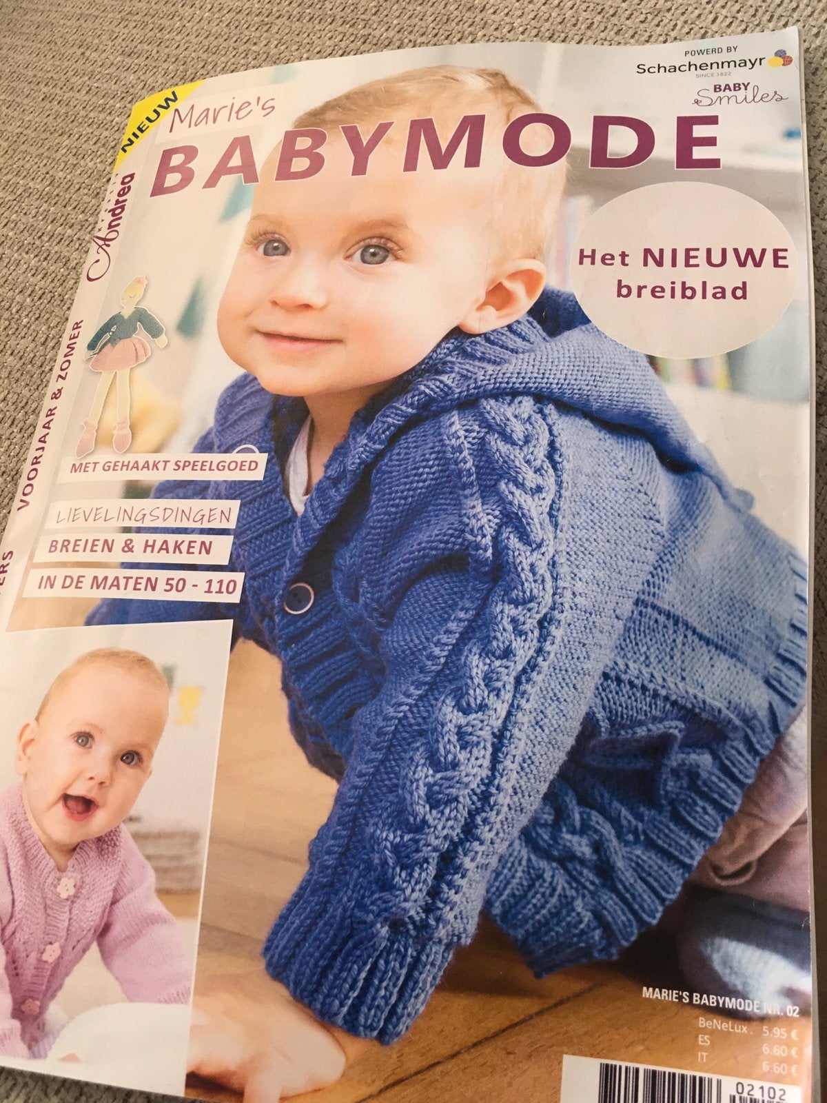 Marie's BABYMODE Kreativ Andrea Haken & Breien Tijdschrift., Zo goed als nieuw, Breien of Haken, Patroon of Boek