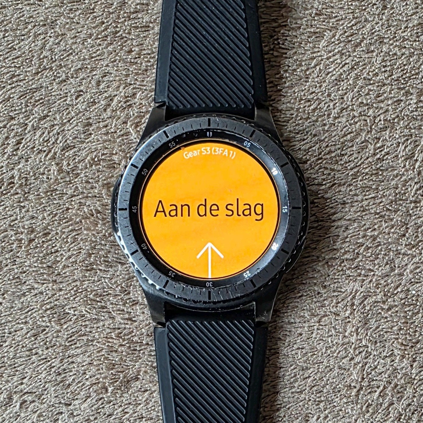 Samsung Gear S3 Frontier Smartwatch Zwart, Gebruikt, Zwart, Stappen, Ophalen of Verzenden