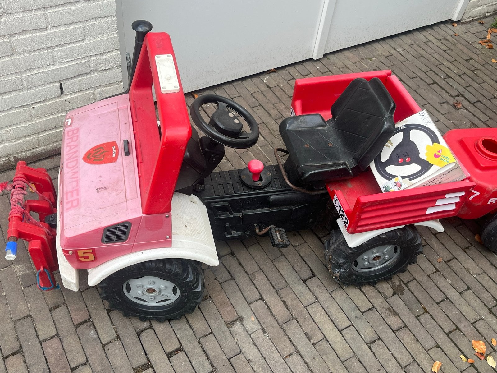 Rolly-Toys Brandweer Trapauto met Aanhanger, Kinderen en Baby's, Speelgoed | Buiten | Voertuigen en Loopfietsen, Ophalen, Gebruikt