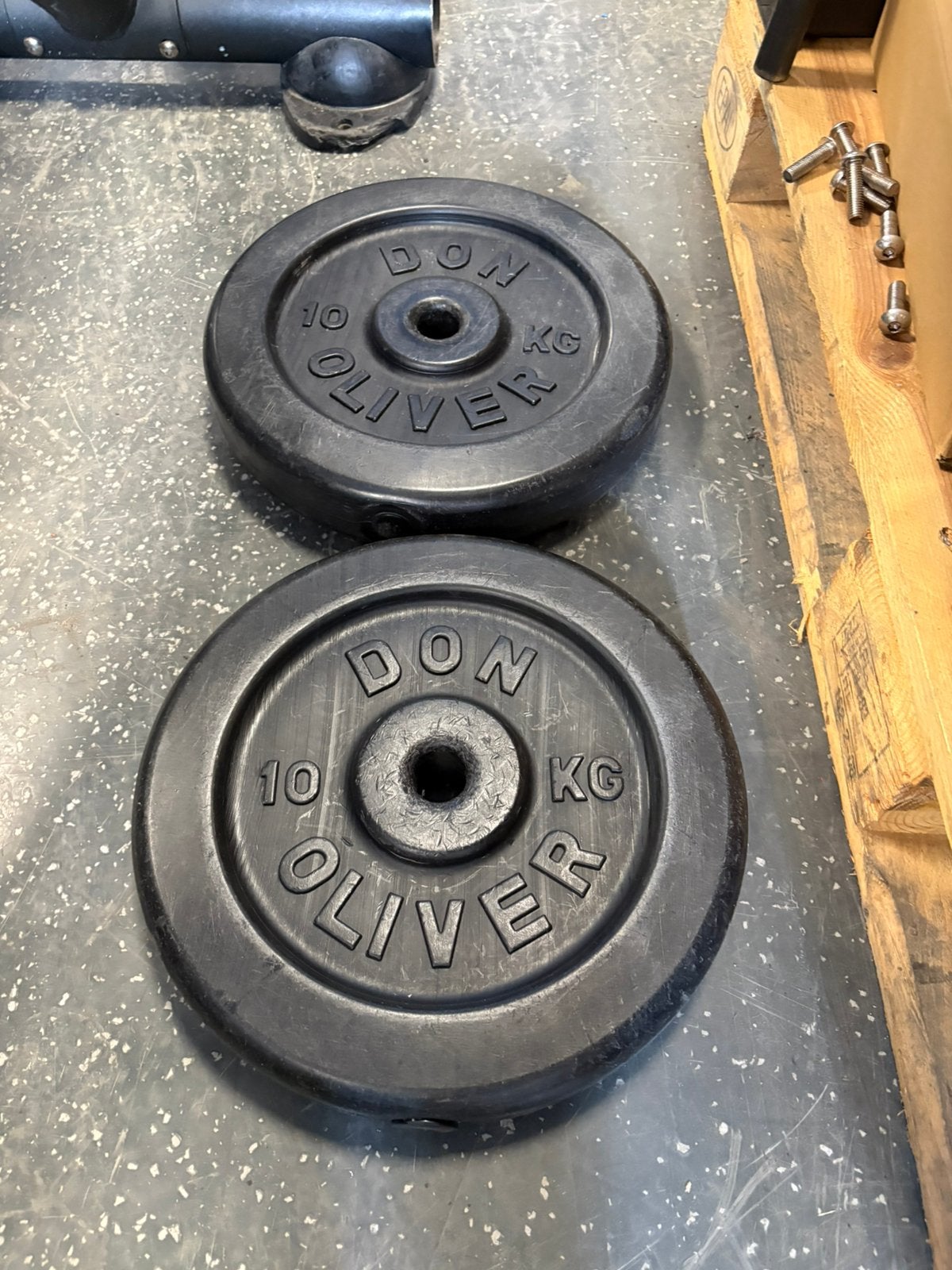 2 x 10 kg les mills bodypump don oliver halter schijven, Sport en Fitness, Fitnessmaterialen, Gebruikt, Ophalen of Verzenden, Les mills