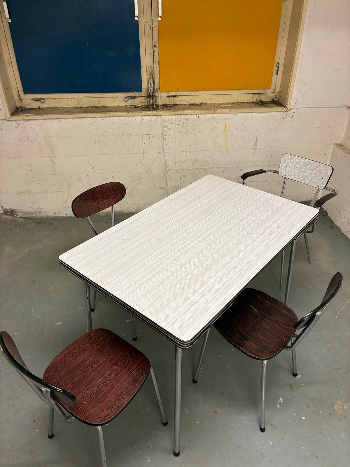 Vintage Brabantia Formica Tafel met 4 Stoelen, Ophalen