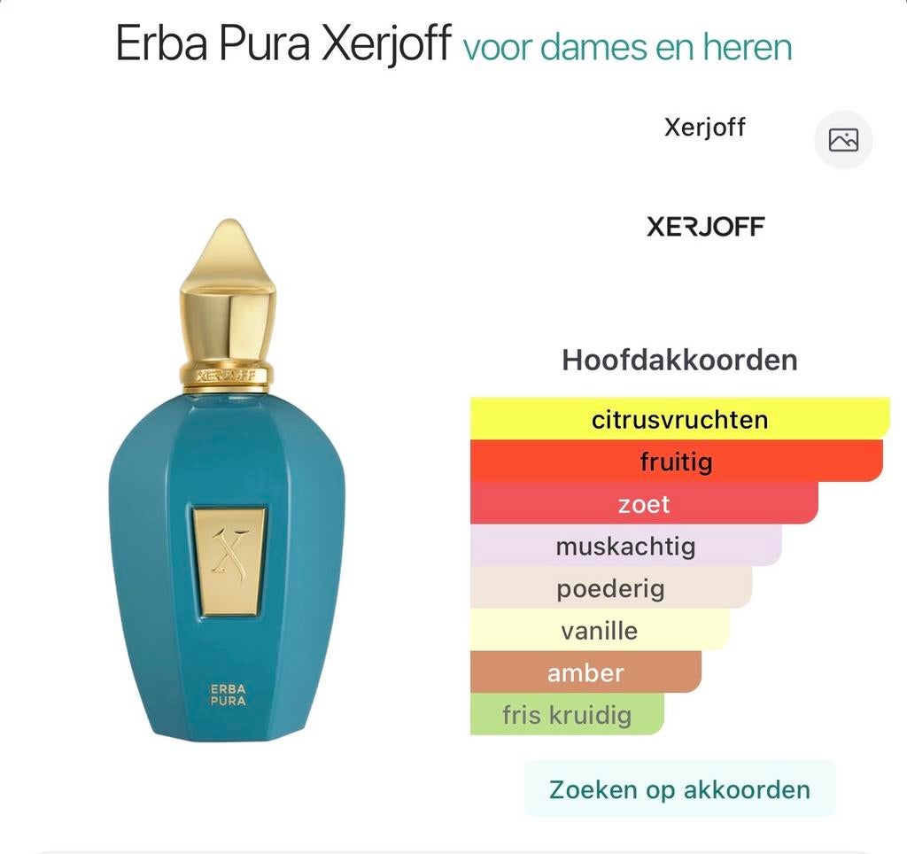Xerjoff Erba Pura 100 ml origineel, Ophalen of Verzenden, Nieuw