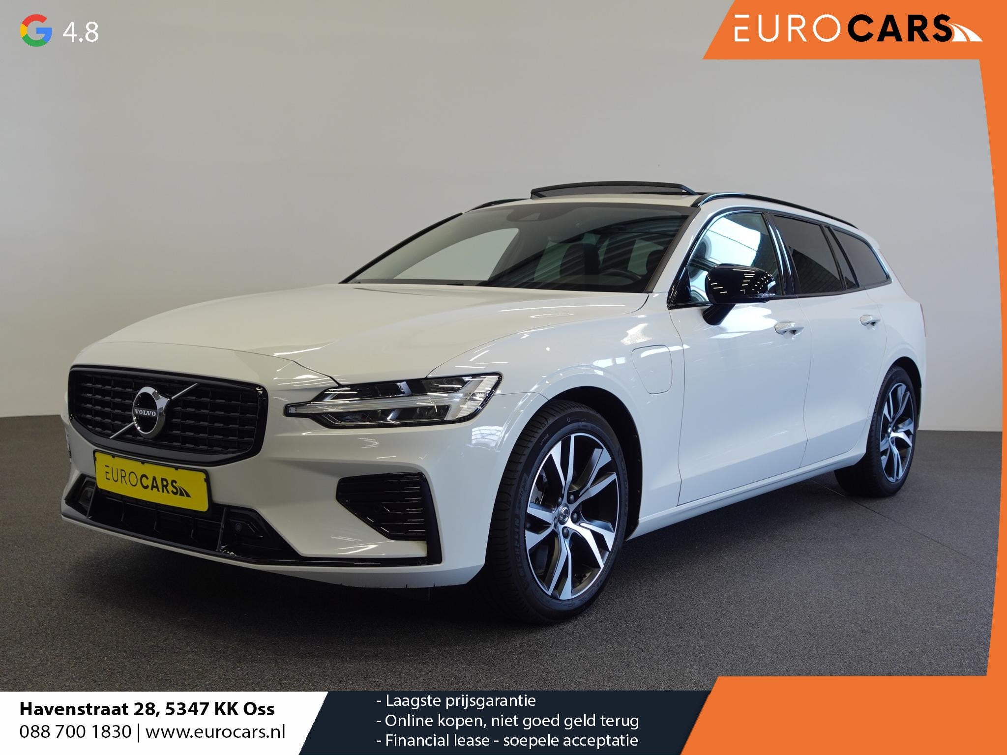 Volvo V60 2.0 T6 Recharge AWD R-Design Panoramadak Navigatie, Gebruikt, Euro 6, 4 cilinders, Leder en Stof
