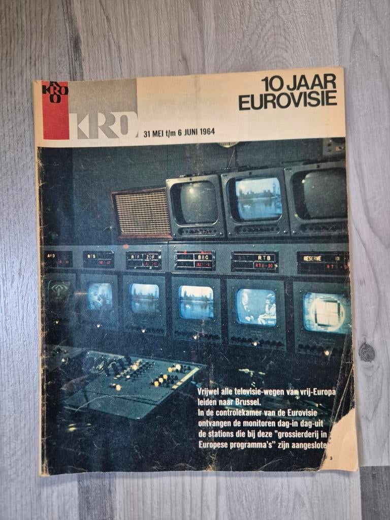 KRO tv gids 1964 Eurovisie, Ophalen of Verzenden