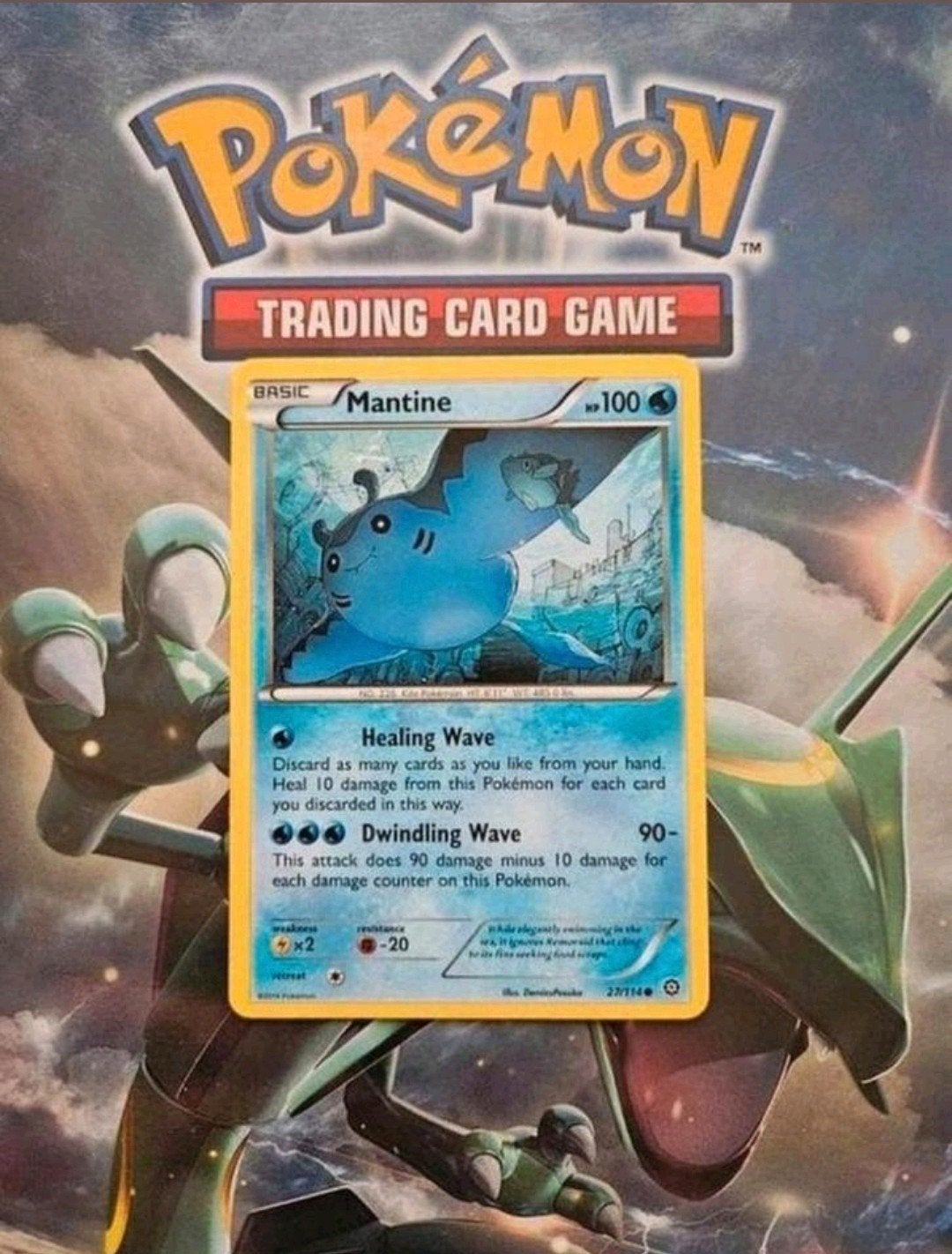 Mantine 27/114 XY Steam Siege pokemon kaart, Ophalen of Verzenden, Gebruikt, Losse kaart