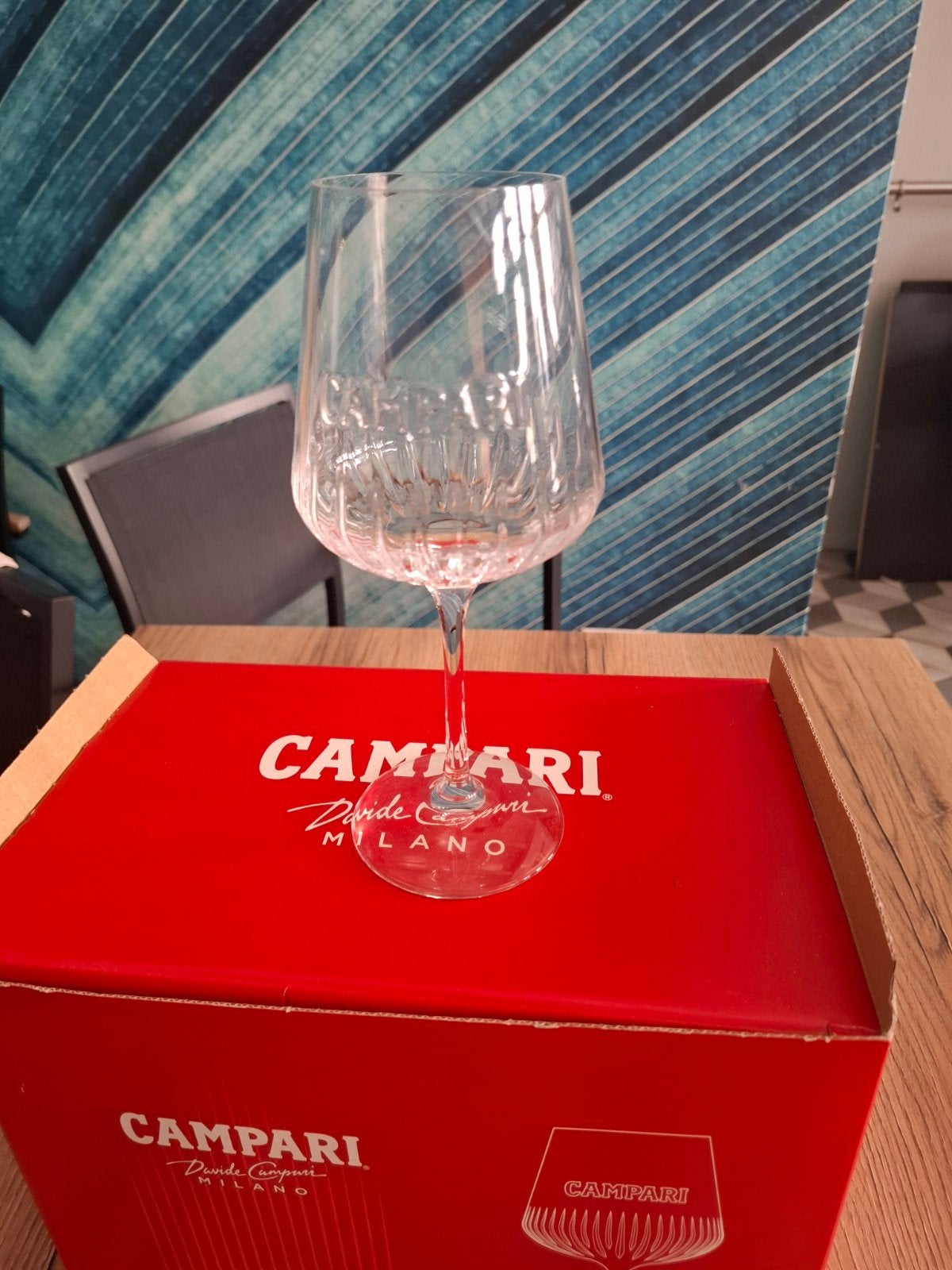 Campari Milano wijnglazen - Set van 6, Huis en Inrichting, Ophalen, Glas of Glazen, Overige merken, Modern