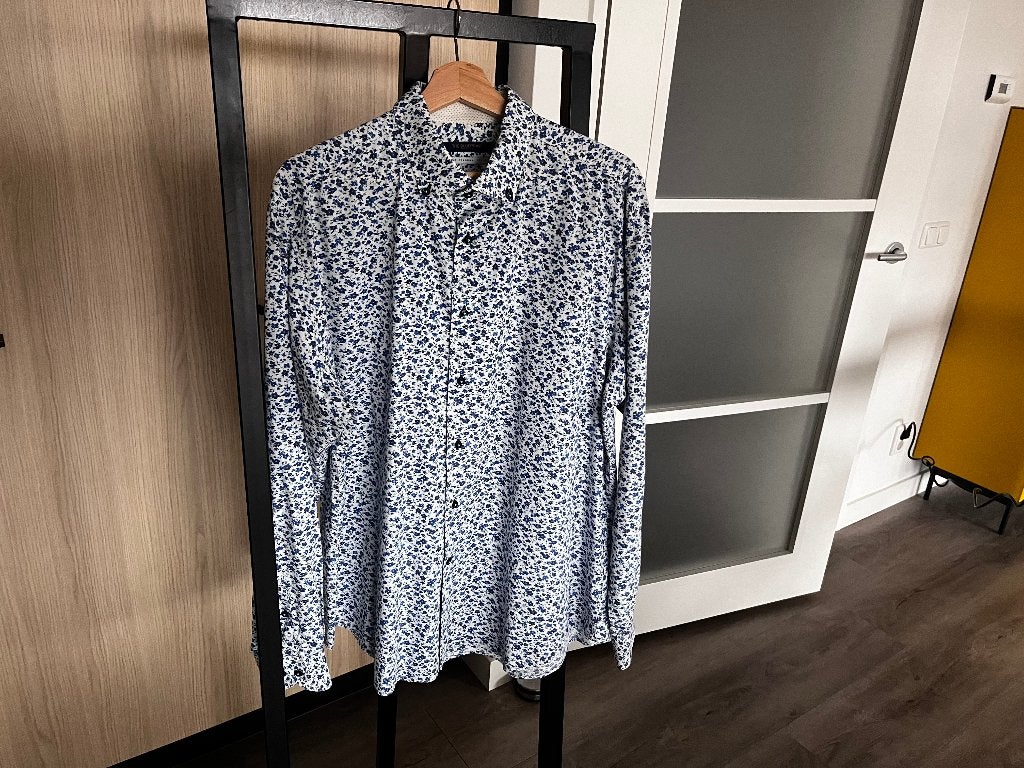 Overhemd - The Blueprint Premium - XXL - Nette staat Bloem, Ophalen of Verzenden, Zo goed als nieuw, Blauw, Overige halswijdtes