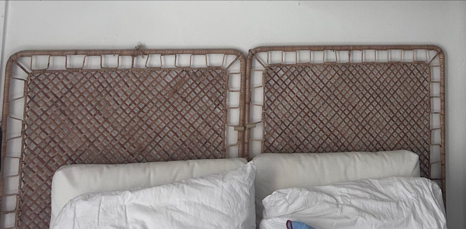 2 losse bamboe achterwanden voor bed (ca. 0.8m per stuk), Overige materialen, Gebruikt, Bruin, Tweepersoons