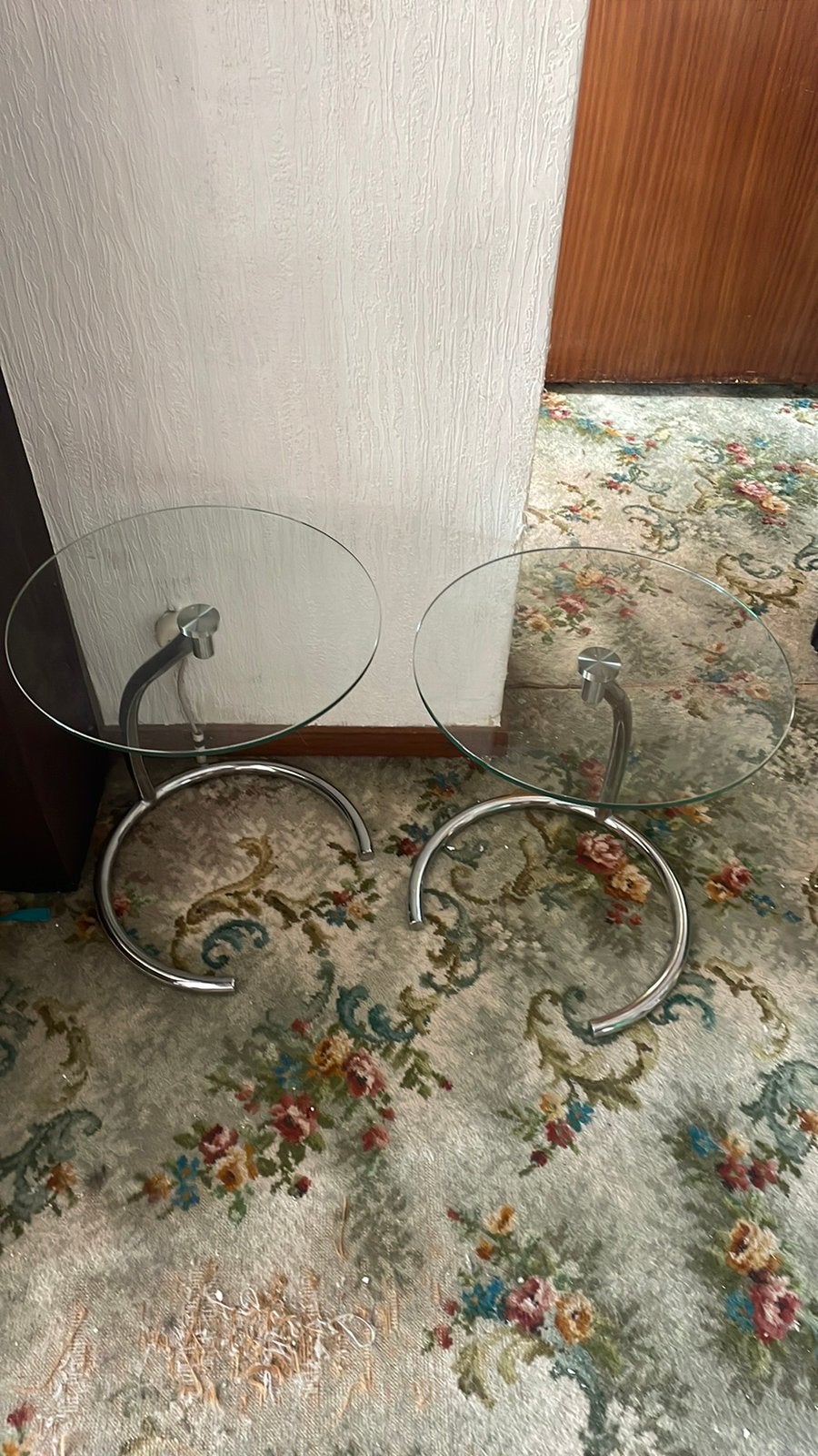 Glazen bijzettafels, Huis en Inrichting, Minder dan 55 cm, Rond, Glas, Ophalen