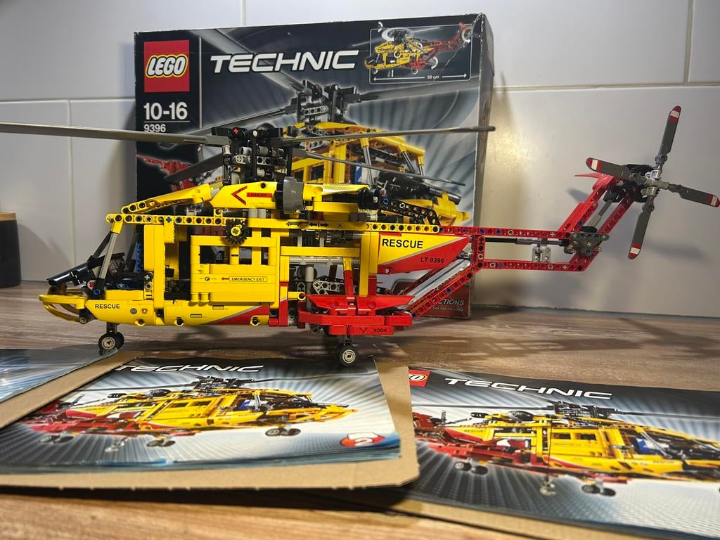 Lego technic 9396 helicopter incl doos en boekjes, Ophalen of Verzenden, Zo goed als nieuw, Complete set, Lego