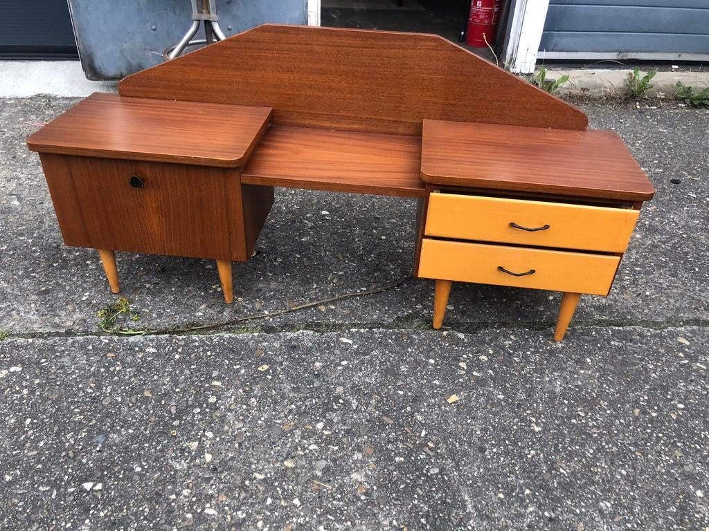 Lage kast tv vintage retro midcentury teak lade pootjes €110, Ophalen of Verzenden, Huis en Inrichting