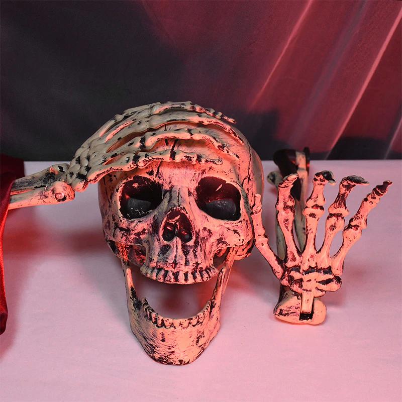 Schedel Met Armen Botten Skull Horror Prop Eng Halloween, Verzenden, Nieuw, Feestartikel, Halloween of Griezel