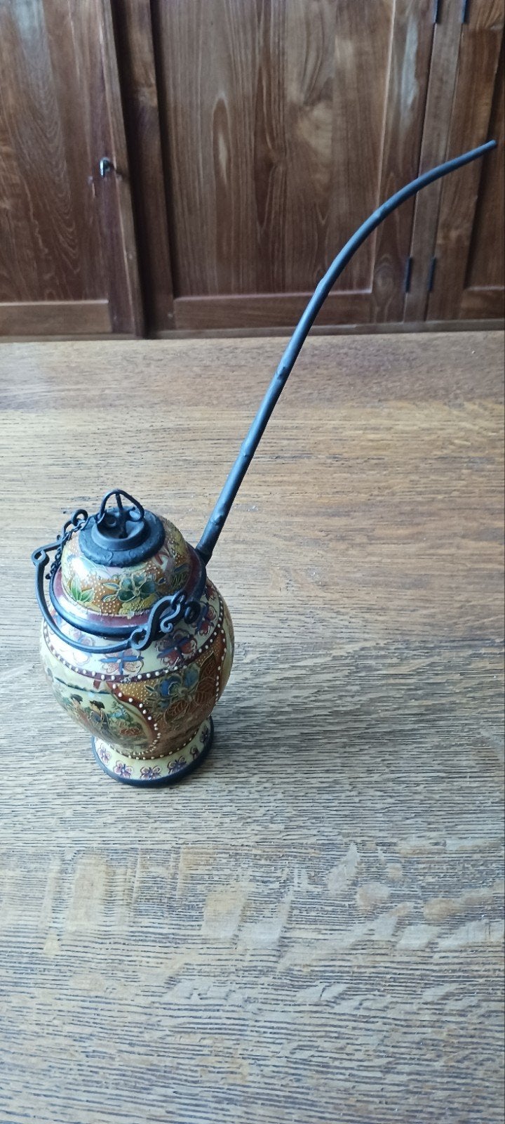 ANTIEKE PORSELEINEN CHINESE OPIUM PIJP 1870 / 1890 PAINTED, Antiek en Kunst, Ophalen of Verzenden