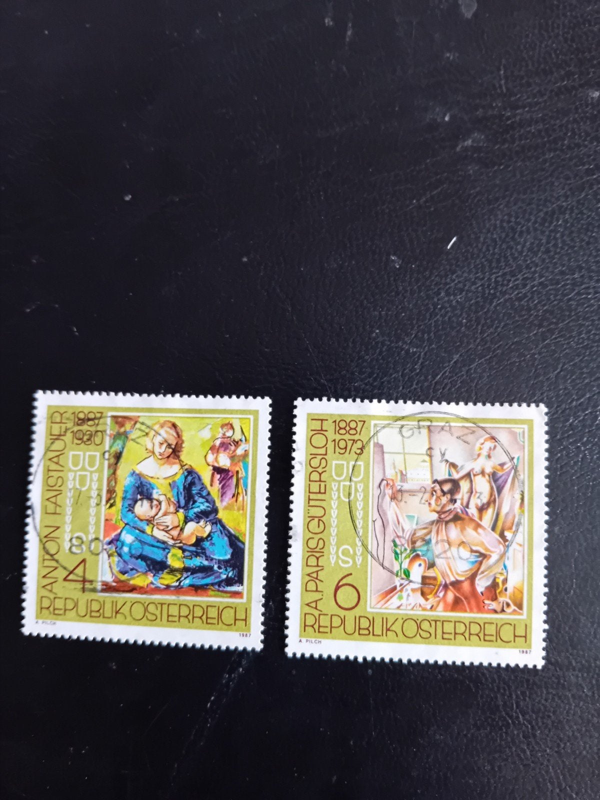 Oostenrijkse postzegels: Anton Faistauer & AParis Gütersloh, Verzenden, Gestempeld