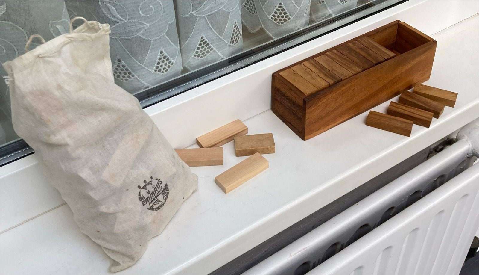 100 Houten Blokken om mee te bouwen of Jenga mee te spelen., Ophalen of Verzenden, Gebruikt