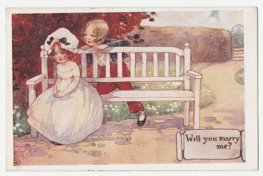 Kinderen. Will you merry me? Agnes Richardson. Illustrateurs, Verzamelen, Verzenden, Voor 1920, Overige thema's