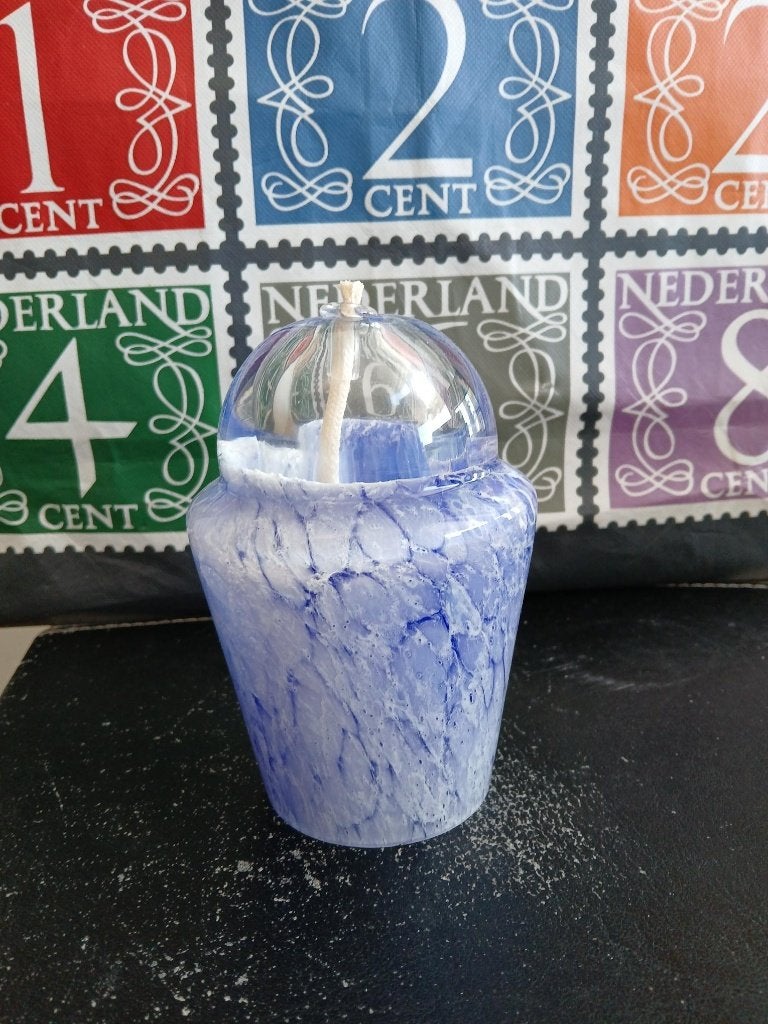 Bloemenvaasje, Blauw, Nieuw, Glas, Met patroon/structuur