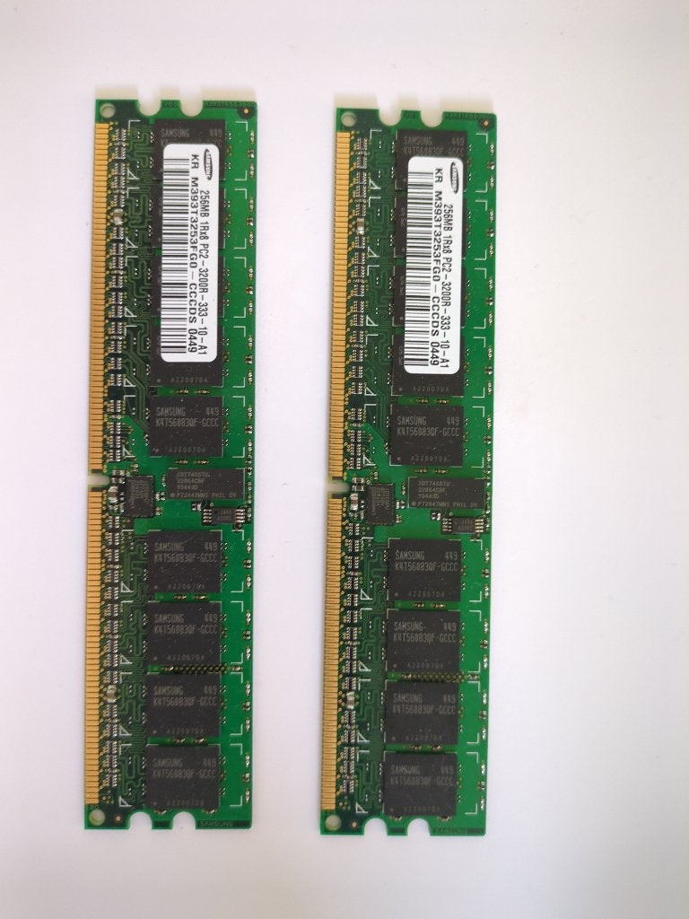 2x 256MB PC2 3200R RAM, Ophalen of Verzenden, DDR2, Desktop, PC2-3200 (DDR2-400)