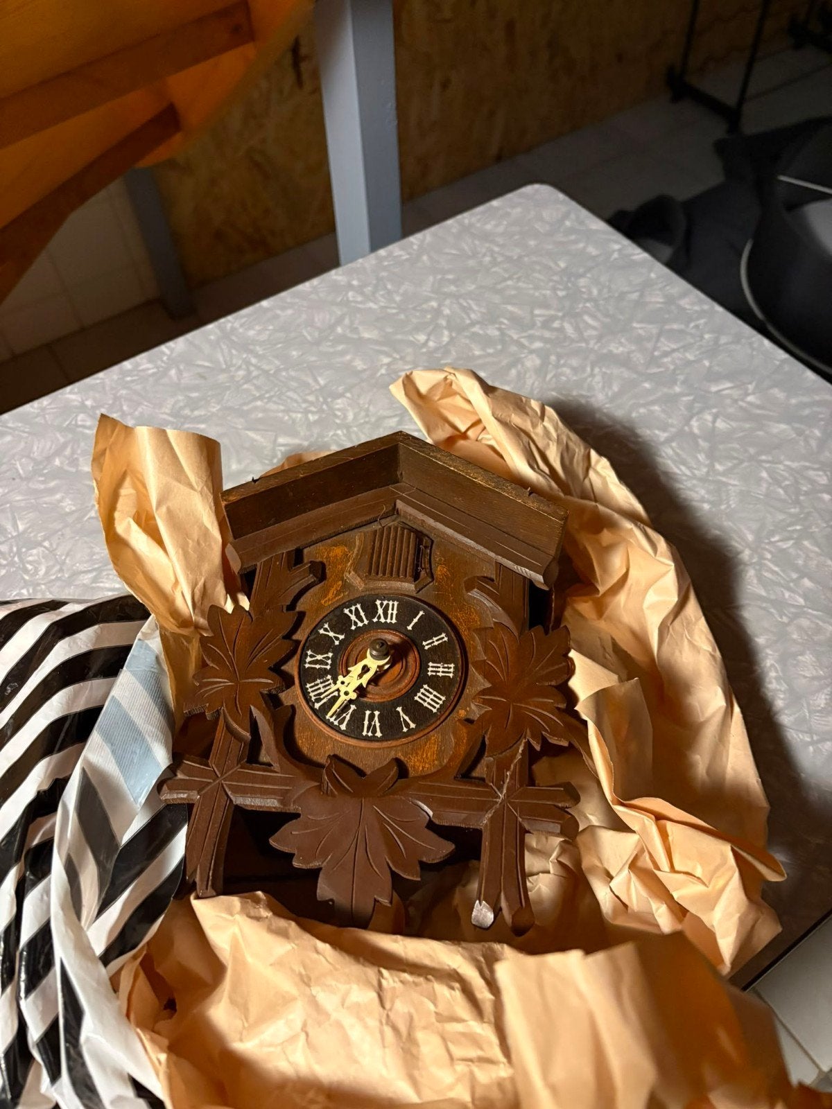 Vintage Koekoeksklok - Traditioneel Zwart Woud Design, Ophalen