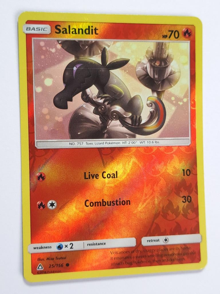 Pokémon - Ultra Prism - Salandit - 25/156 - Reverse Holo, Verzenden, Zo goed als nieuw, Losse kaart, Foil