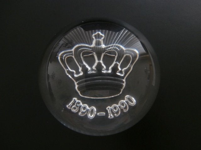 Shell 100 jaar 1890 - 1990 Glas Presse Papier, Verzenden, Zo goed als nieuw