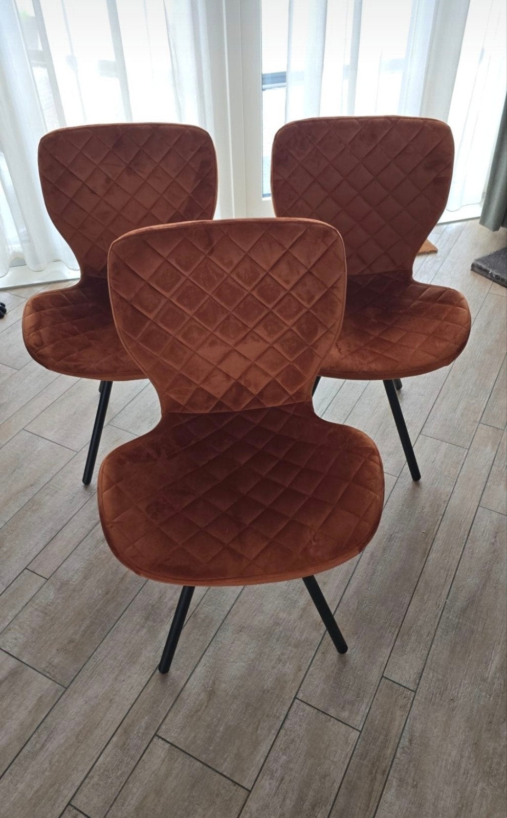 Eetkamerstoelen 3x ZGAN!! Industrieel, Ophalen, Zo goed als nieuw, Zwart, Drie