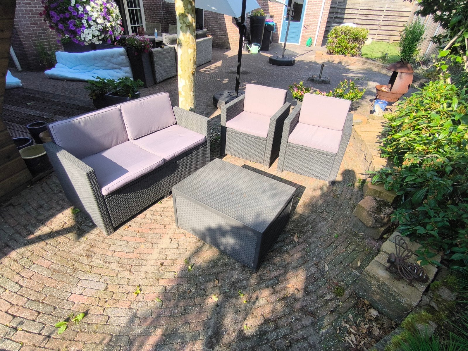 Allibert Loungeset Tuinset 4-delig, Ophalen, 4 zitplaatsen, Kunststof, Loungeset