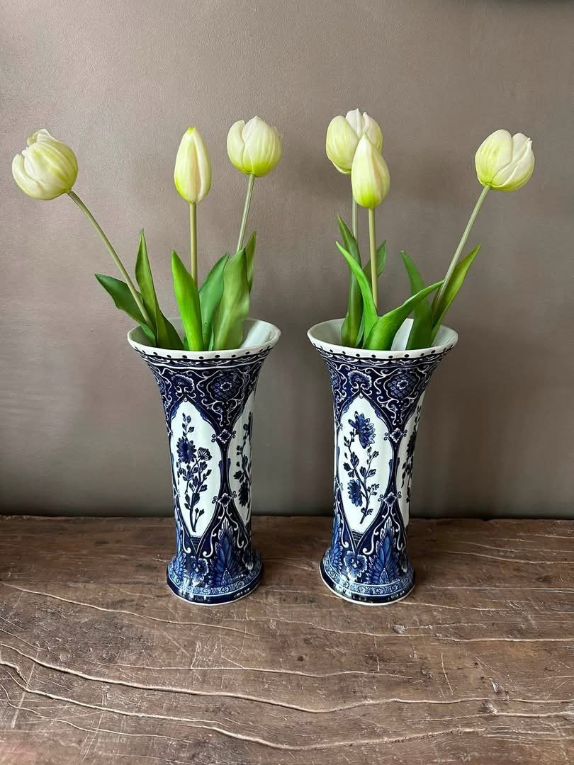 2 delfts blauwe vazen, Huis en Inrichting, Ophalen of Verzenden, Zo goed als nieuw