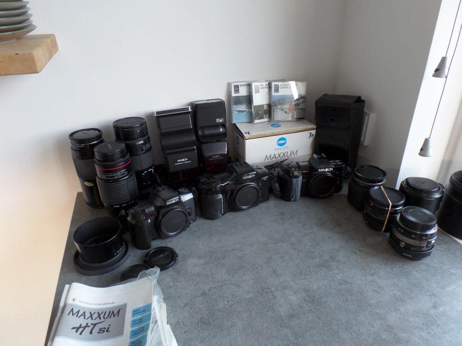 Minolta verzameling 3 Body’s, 7 lenzen, 2 flitsers etc, etc., Ophalen of Verzenden, Gebruikt, Spiegelreflex, Minolta