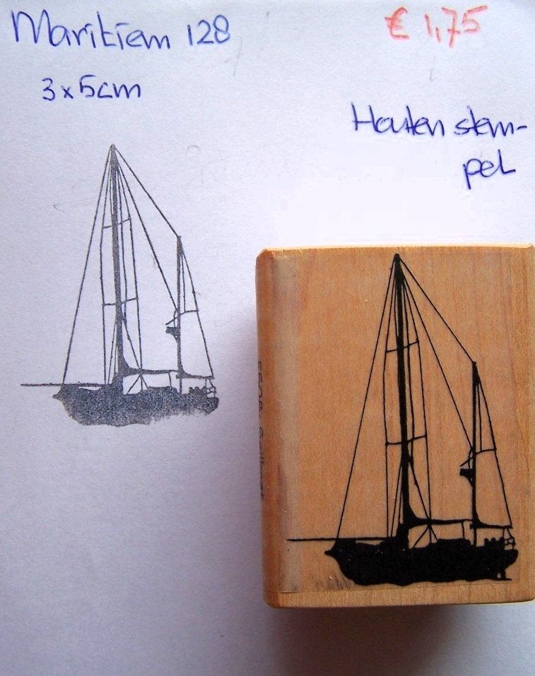 Maritiem 128 Houten stempel, Ophalen of Verzenden, Gebruikt, Houten stempel