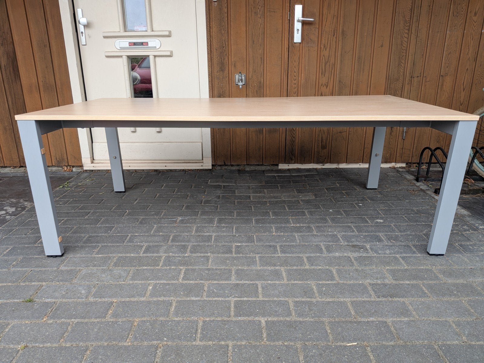MOET WEG Groot verstelbaar bureau - 180x90 cm, Huis en Inrichting, Ophalen, Overige typen, Gebruikt, Spaanplaat of MDF