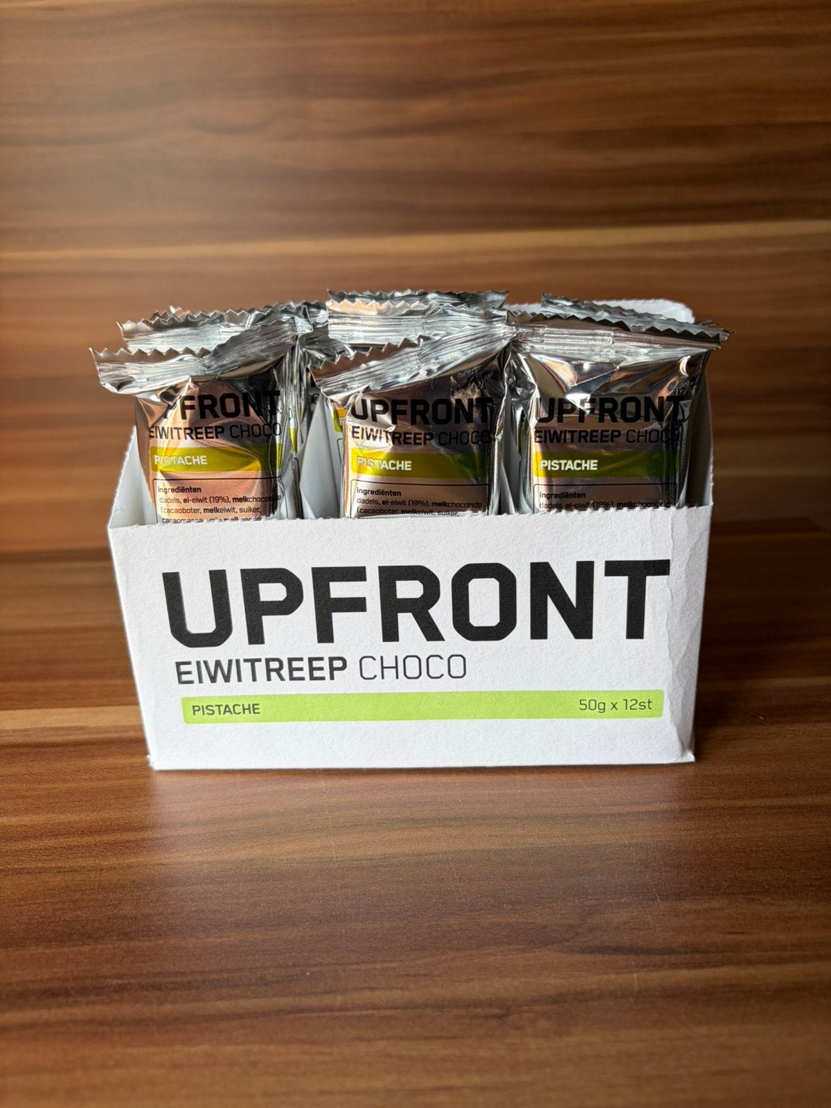 Upfront Eiwitreep Choco Pistsche Doosje (12 stuks), Ophalen, Nieuw, Overige typen