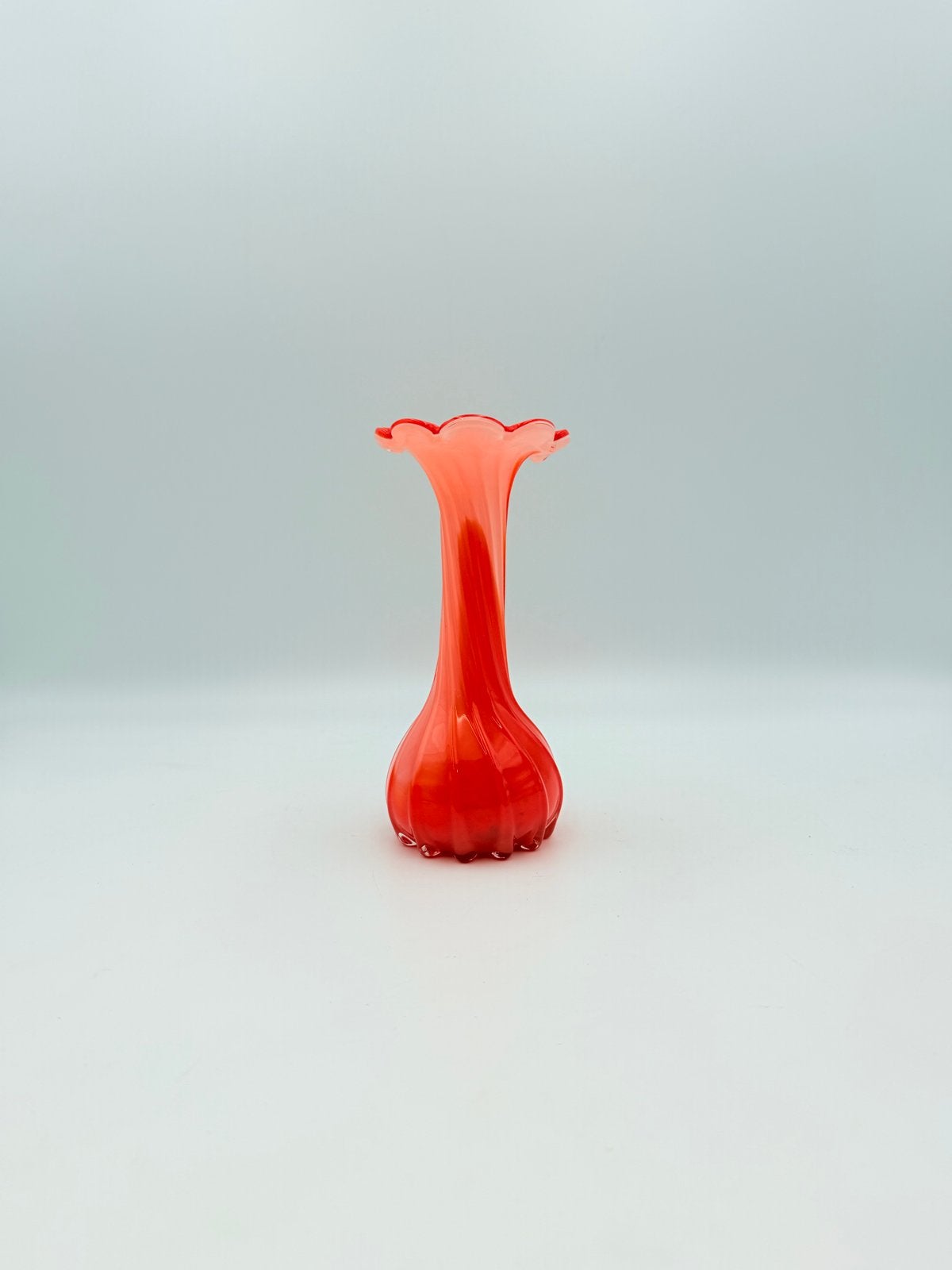 Murano Vaas Donker Oranje 20cm Hoog, Ophalen of Verzenden
