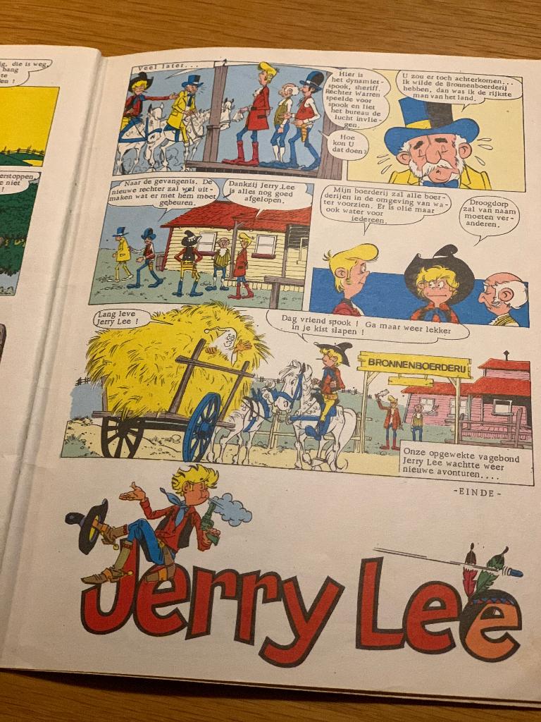 Vintage stripboek Jerry Lee - Het Spook van Droogdorp, Boeken, Eén stripboek, Ophalen of Verzenden, Gelezen