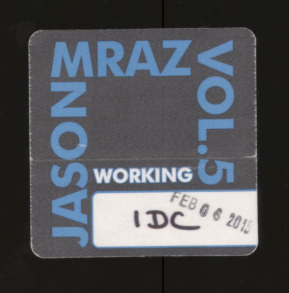 Jason Mraz BACKSTAGE PASS Amsterdam 6 februari 2015, Gebruikt, Jason Mraz, Verzenden, NvT