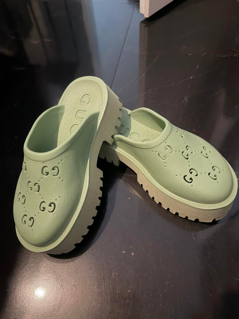 Gucci Platform Sage Green, Ophalen of Verzenden, Nieuw, Groen, Sneakers of Gympen