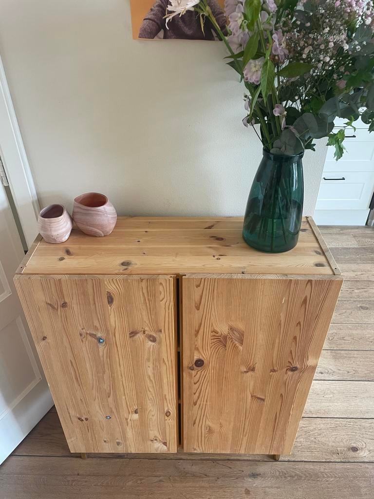 IKEA Kastje met 3 legplanken en zelfgemonteerde pootjes, Ophalen, Gebruikt