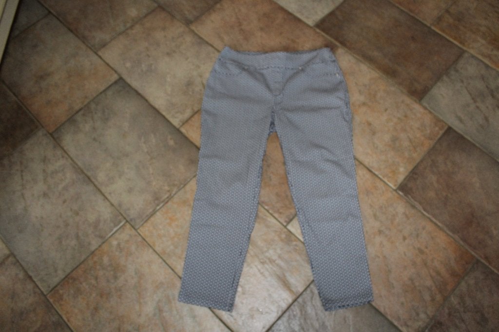 Joseph Ribkoff chique blauw/witte stretch broek mt 42/44, Overige kleuren, Verzenden, ., Maat 42/44 (L)