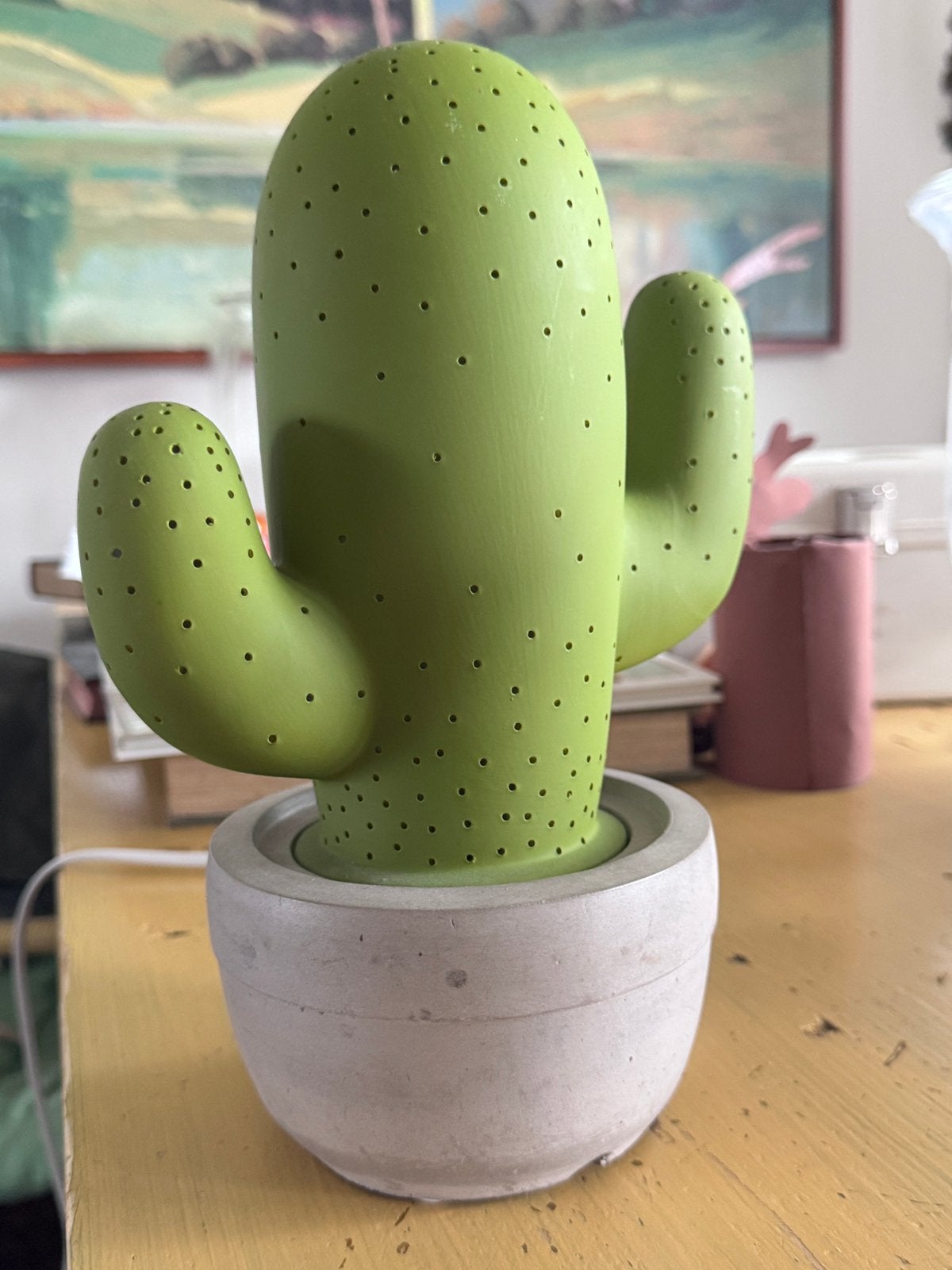 Lucide Cactus tafellamp van keramiek -, Huis en Inrichting, Keramiek, Ophalen of Verzenden, Grijs, Met stekker