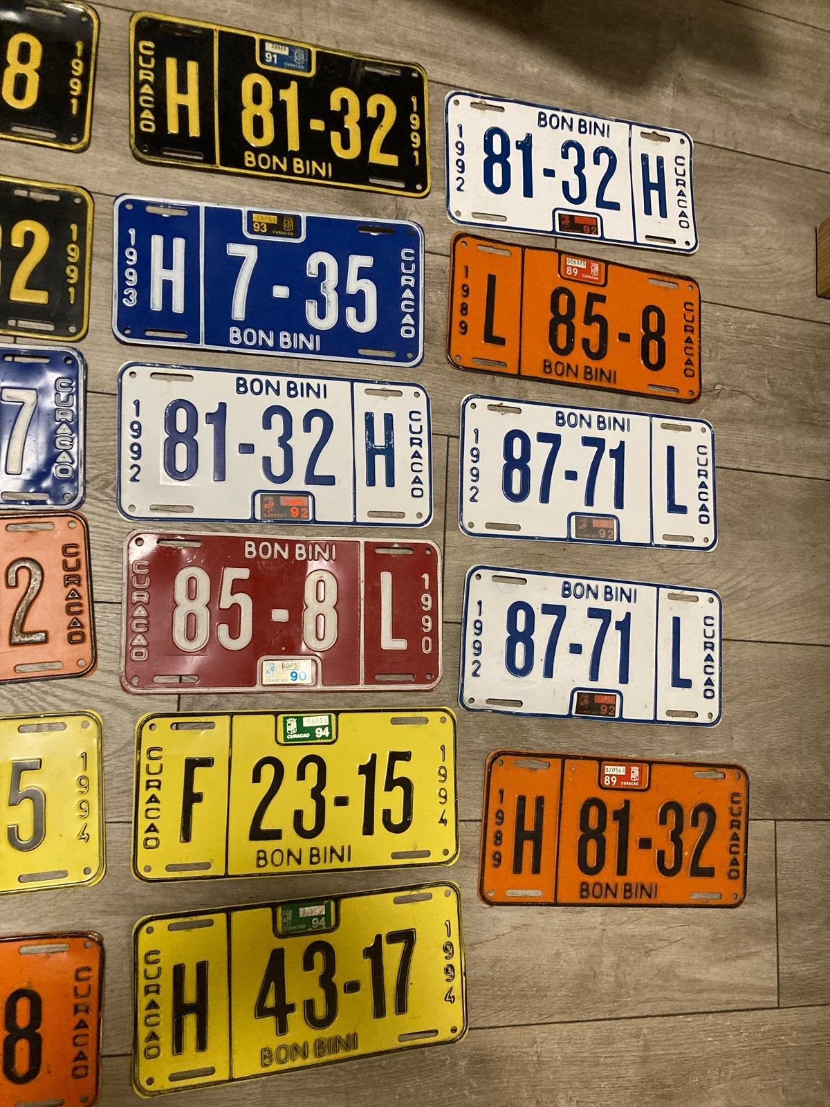 Diverse Curacaose Kentekenplaten - Bon Bini Collectie, Verzamelen, Ophalen, Gebruikt, Auto's