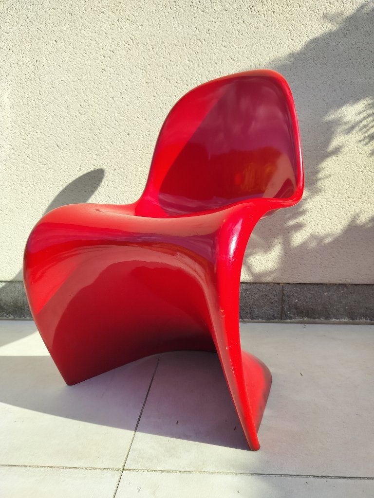 Originele Rode Vintage Panton S Chair Herman Miller, Handgemaakt, Ophalen of Verzenden, Rood, Stoel