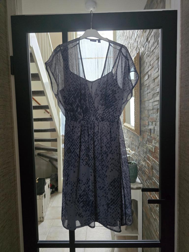 Te koop blauw/grijze damesjurk, merk Mexx, maat 38, Kleding | Dames, Jurken, Maat 38/40 (M), Mexx, Blauw, Ophalen of Verzenden